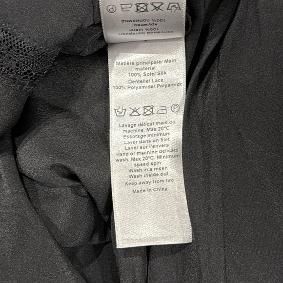 Zadig & Voltaire Rozyl Silk Lace Insert Asymmetrical Hem Midi Dress - Small - Picture 12 of 13